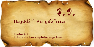 Hajdú Virgínia névjegykártya